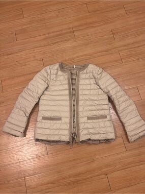Moncler Lambskin Women's Lightweight Quilted Jacket in Beige